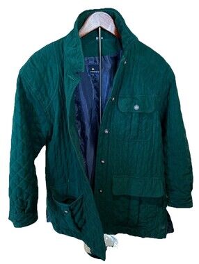 Vintage Lizsport Green Quilted Jacket Size Small